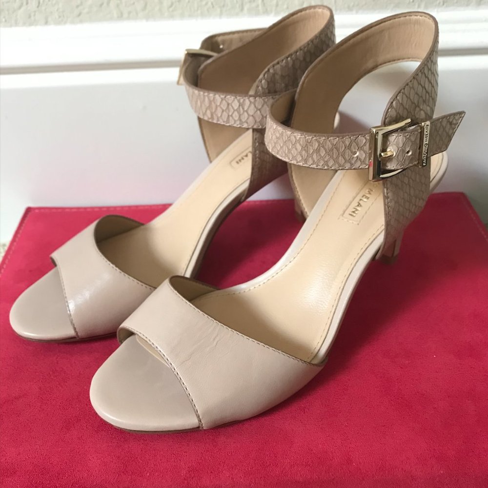 Antonio Melani 2 Tone Nude Snake Skin Heels